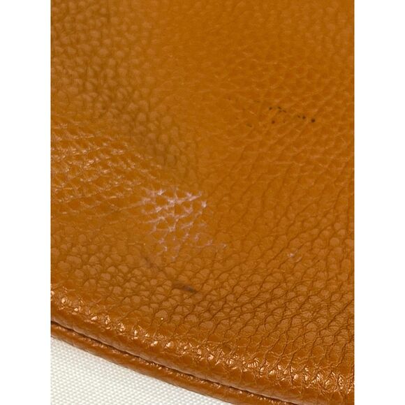 Steve Madden Brown Pebble Leather Cosmetic Travel Bag Gold Hardware Boho Cottage - Picture 3 of 7